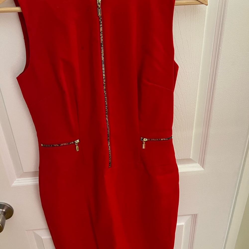 Calvin Klein sheath dress, multicolor zipper